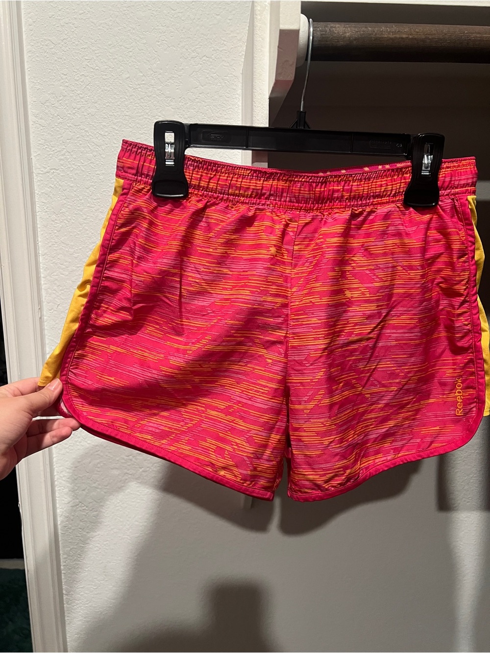 Reebok Women’s Hot Pink and Yellow Athletic Shorts